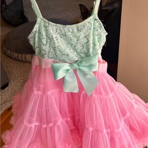 Pink and Mint Green Sequin Dress